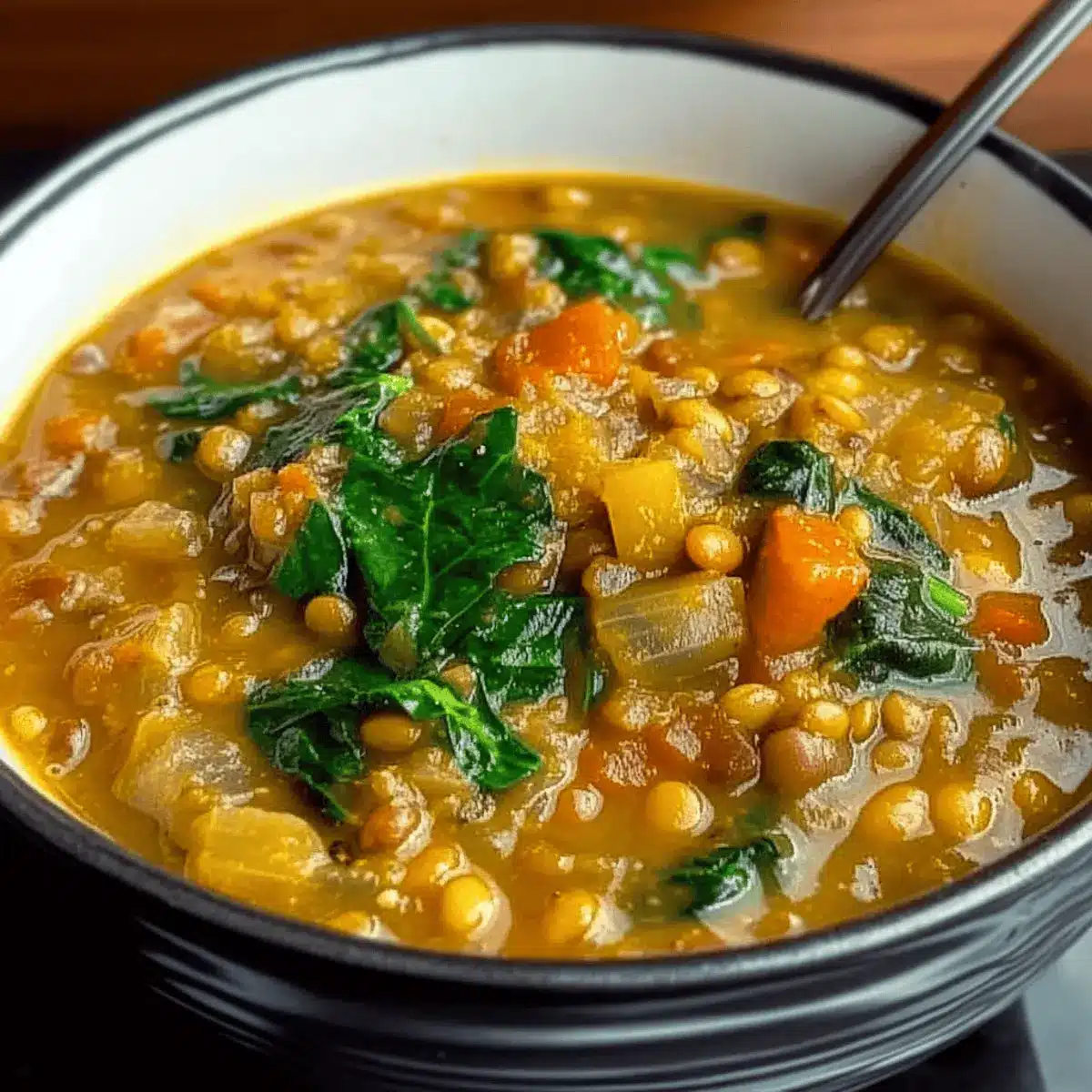 One-Pot Lentil & Spinach Stew