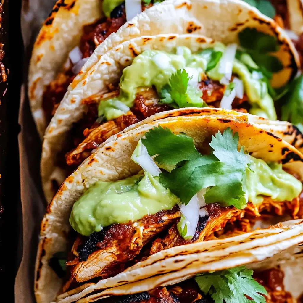 Authentic Spicy Chicken Tacos with Creamy Avocado Crema