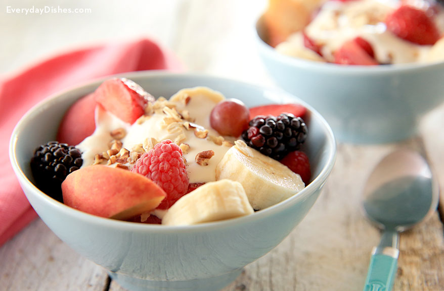 Rainbow Fruit Breakfast Bowl with Coconut Drizzle