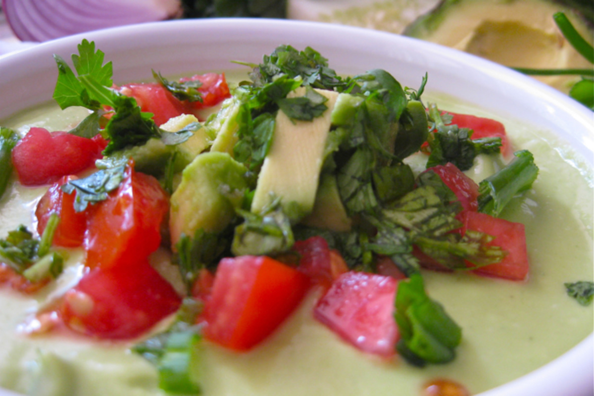 Chilled Avocado Coconut Gazpacho