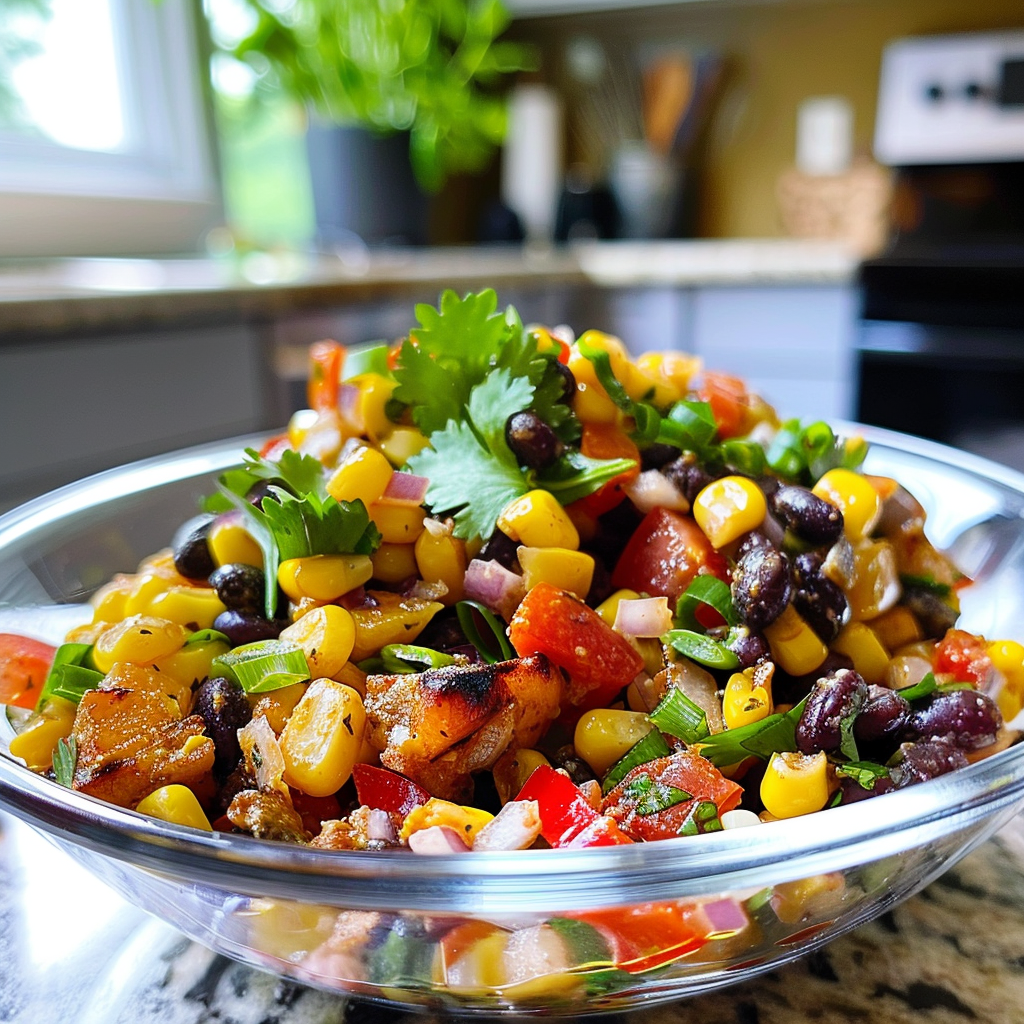 Zesty Avocado and Black Bean Salad with Grilled Corn