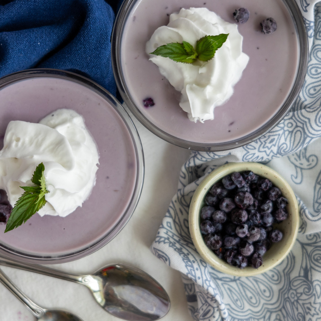 Maple Panna Cotta with Wild Blueberry Compote
