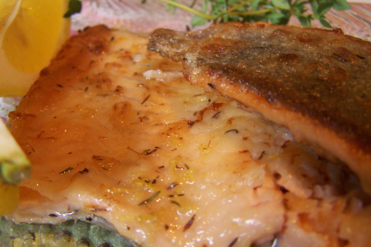 Crisp-Skinned Rainbow Trout with Lemon-Dill Sauce
