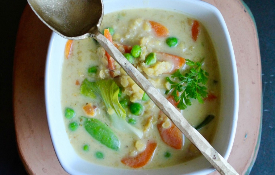 Curried Lentil Soup with Coconut Milk