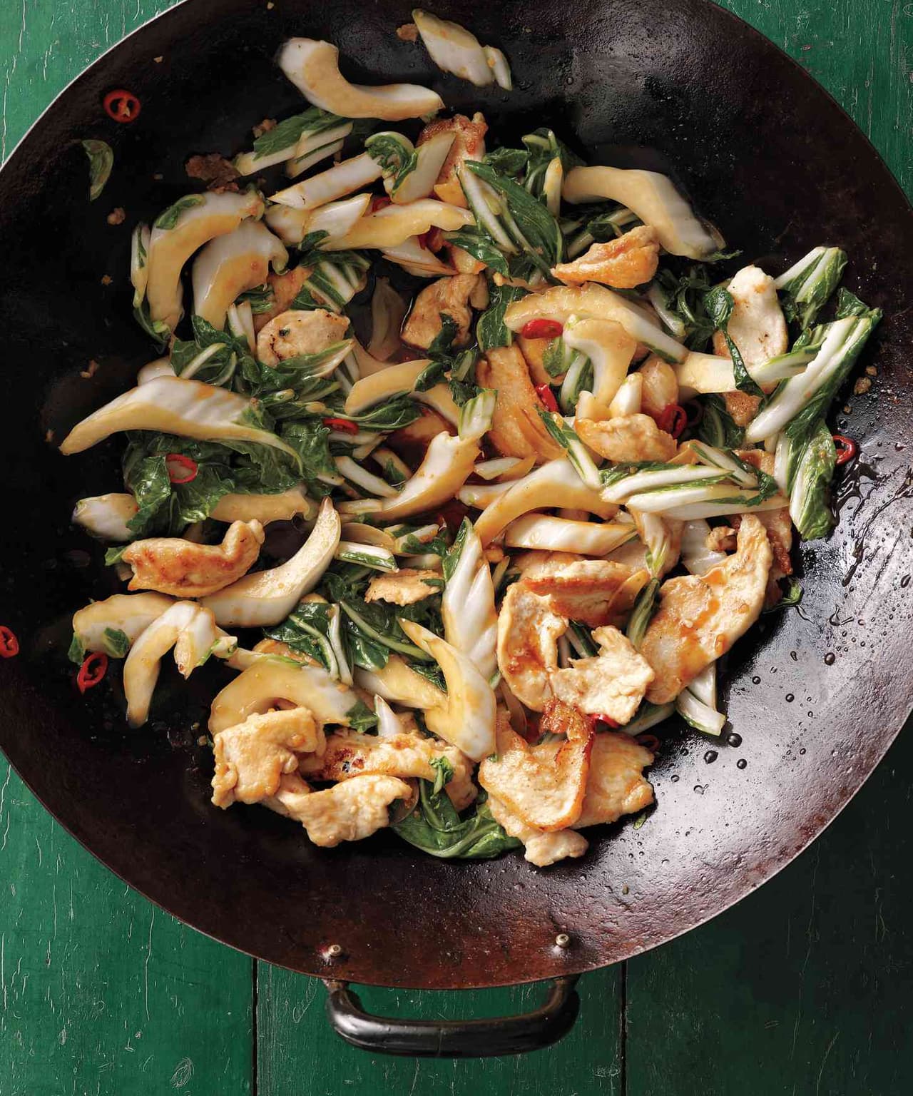 Stir-Fried Chicken with Ginger and Bok Choy