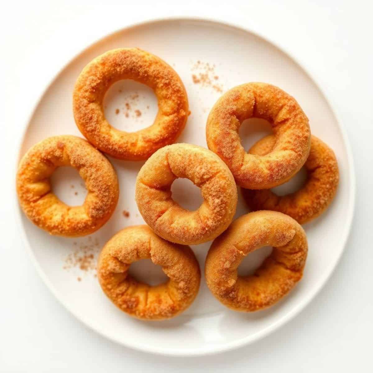 Cinnamon-Sugar Apple Rings with Vanilla Sauce