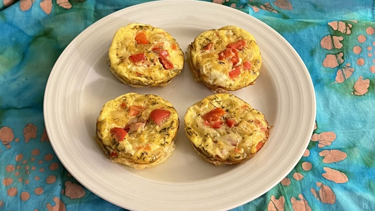 Baked Onion and Cheddar Egg Cups