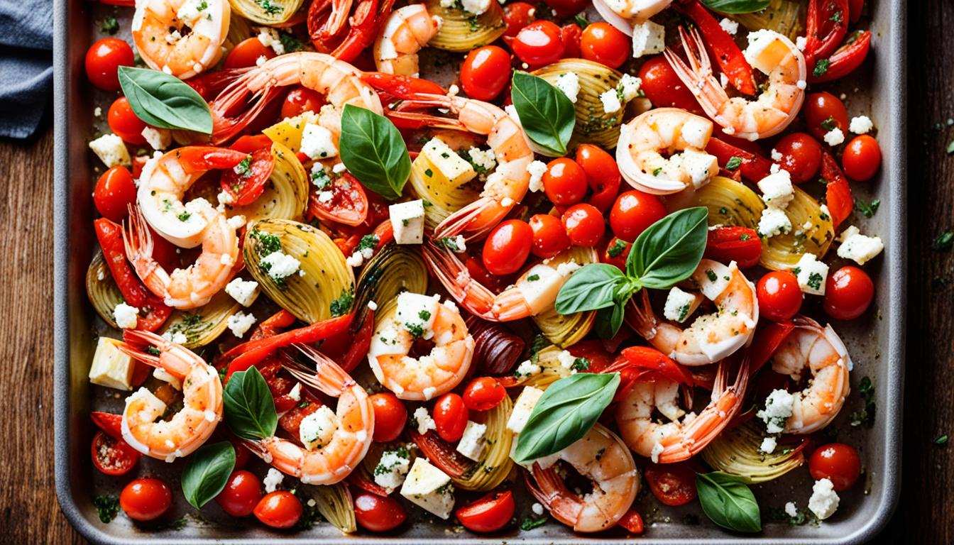 Sheet Pan Mediterranean Shrimp with Cherry Tomatoes and Herbs