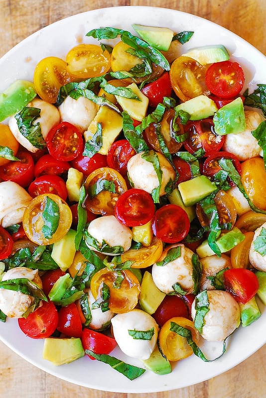 Chopped Herb and Heirloom Tomato Salad with Balsamic Vinaigrette