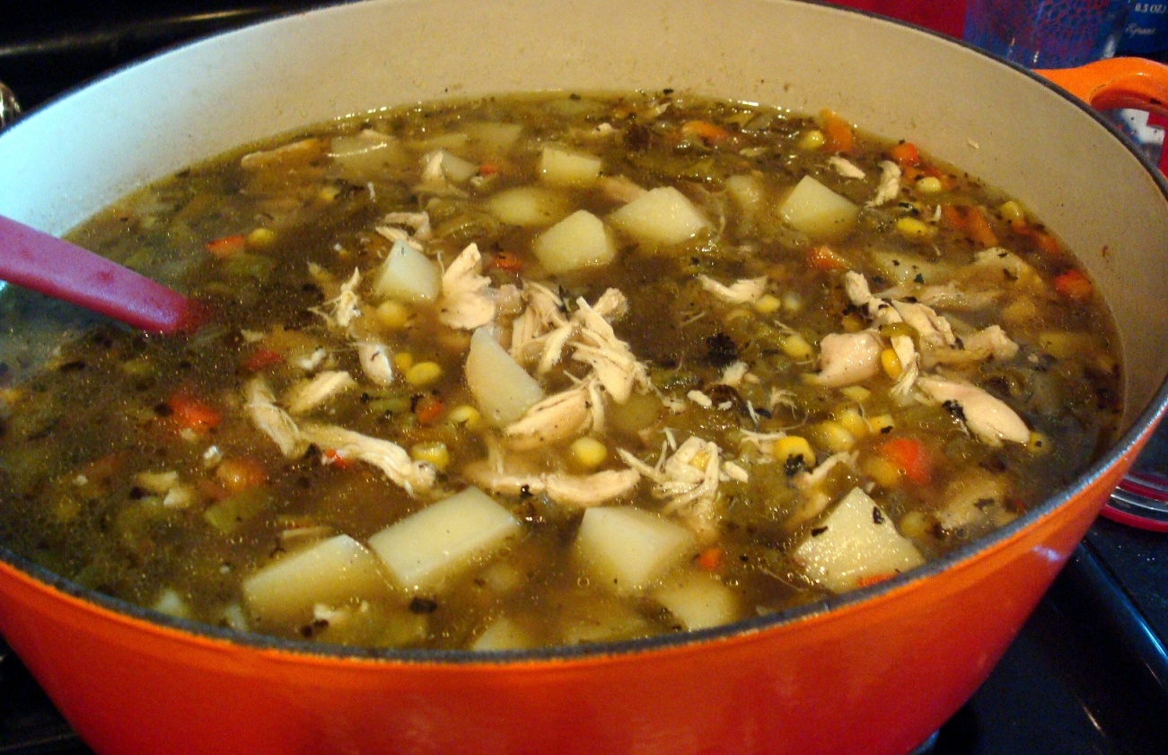 Smoky Green Chile Chicken Stew with Corn