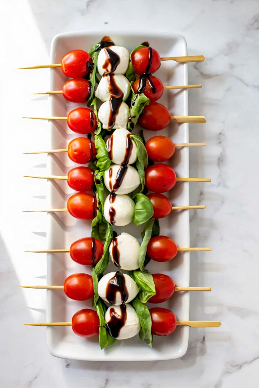 Basil and Tomato Caprese Skewers