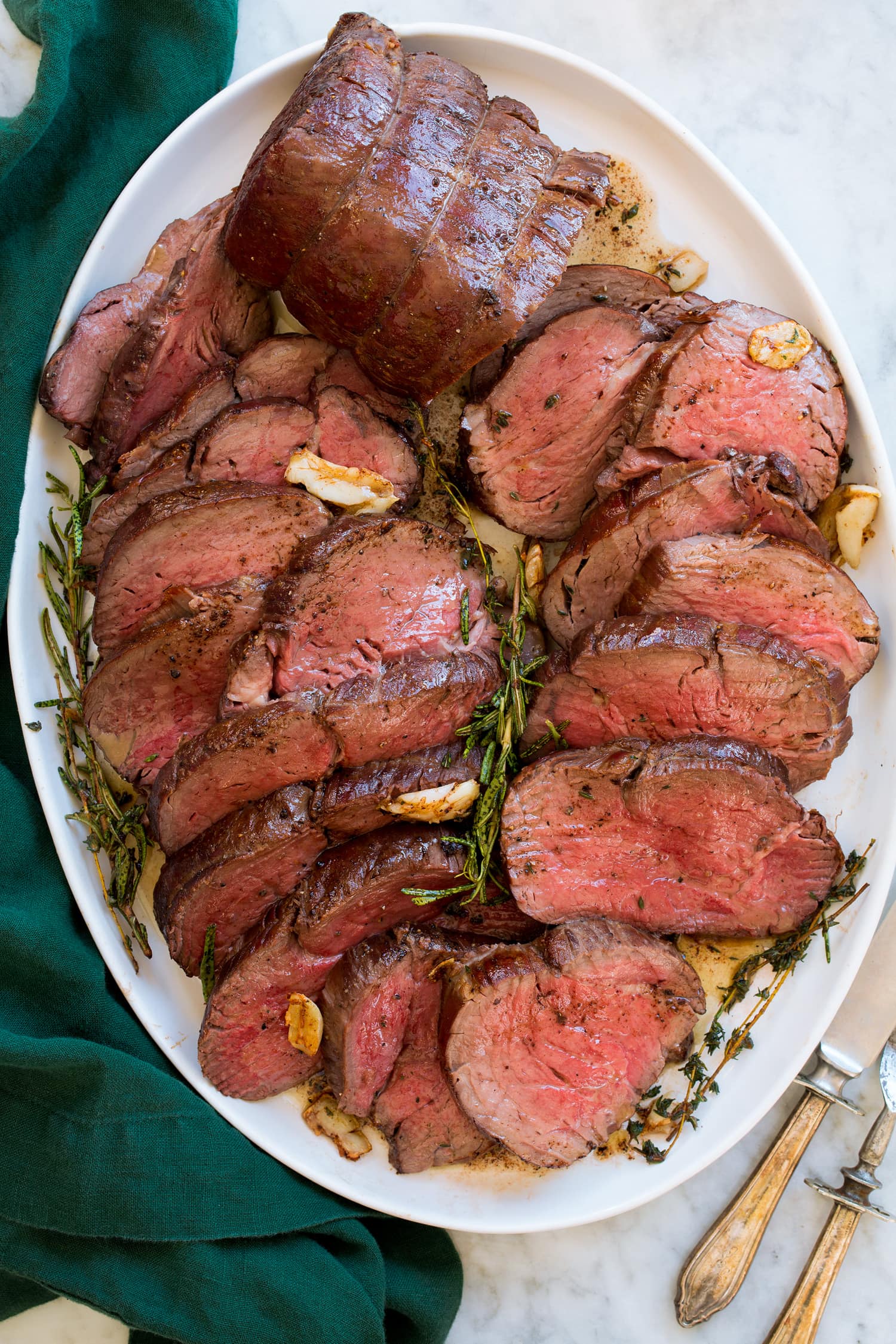 Pan-Seared Beef Tenderloin with Garlic Butter and Roasted Asparagus