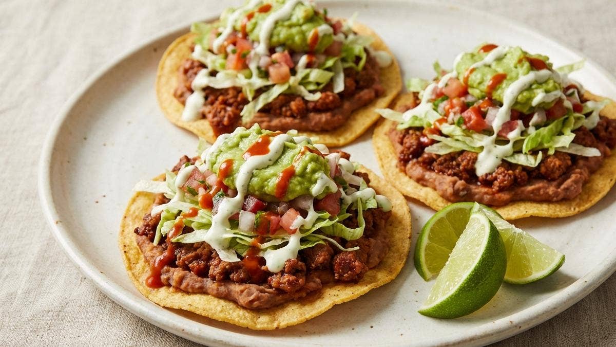 Chorizo and Corn Tostadas with Avocado