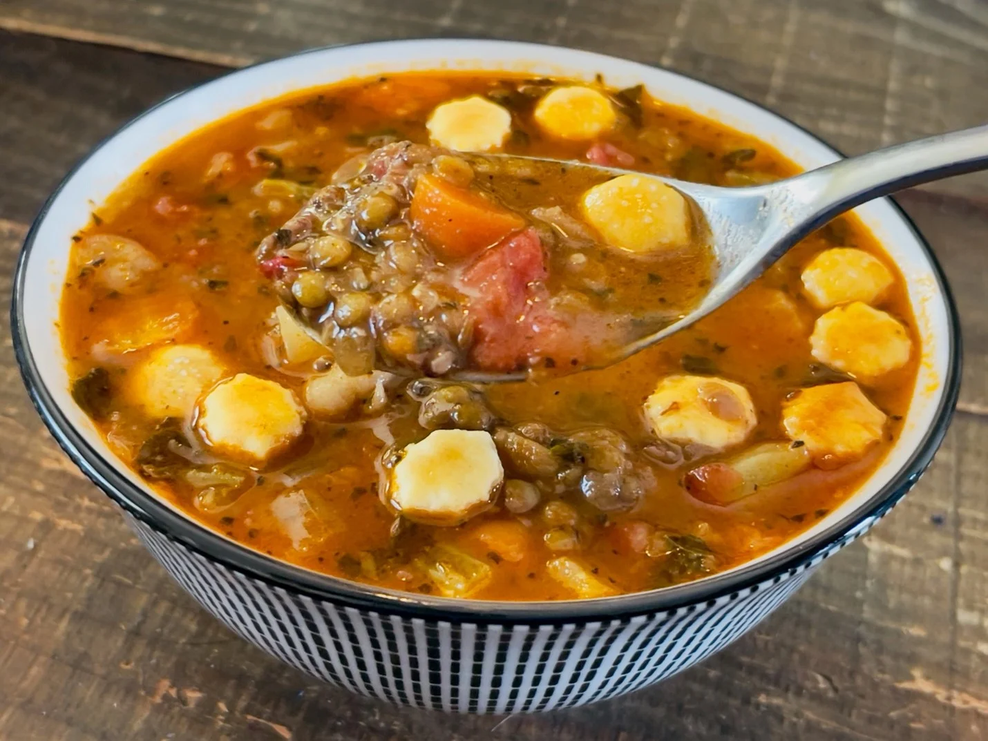 Slow-Cooked Mediterranean Lentil Soup with Sun-Dried Tomatoes and Olives