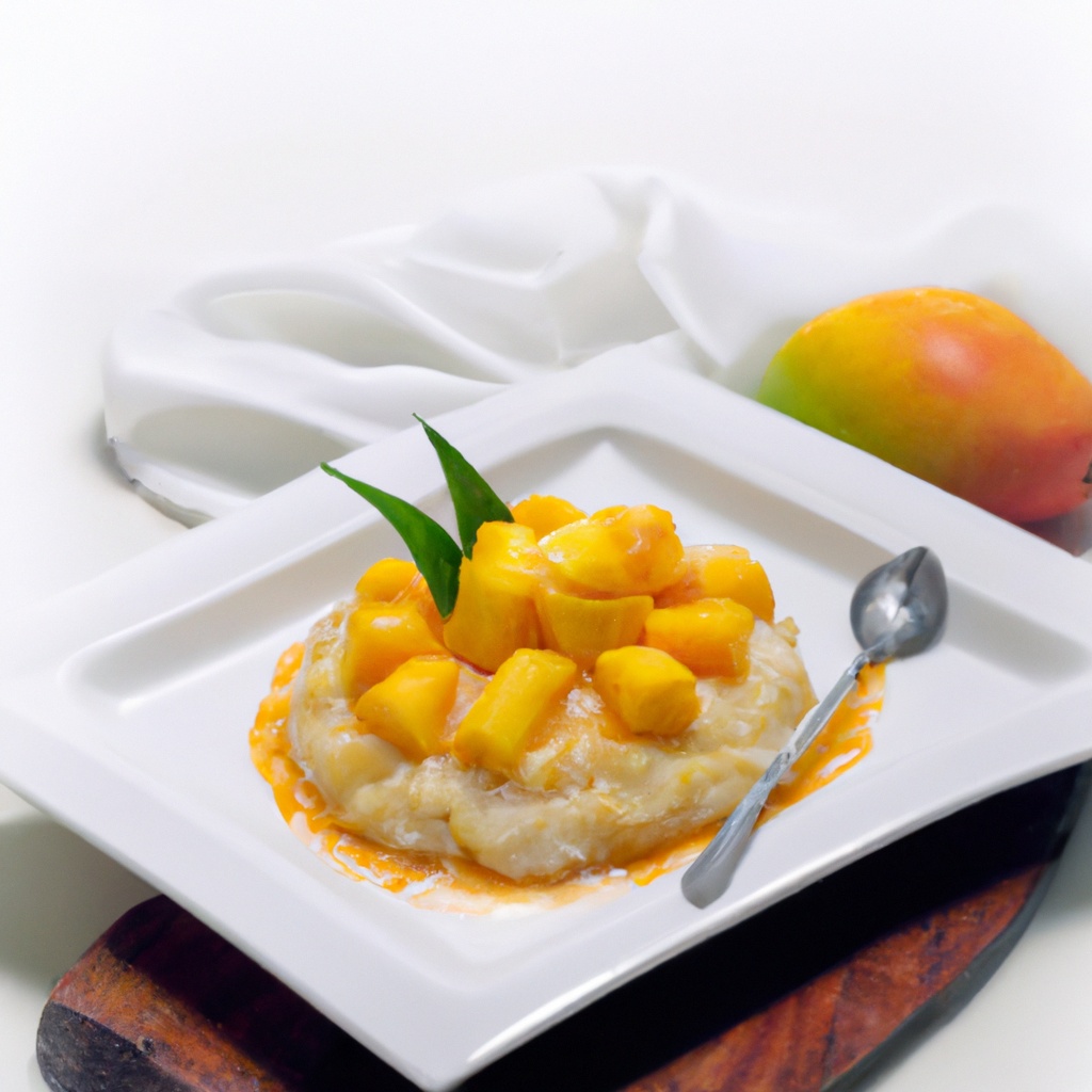 Bouncy Coconut Rice Pudding with Mango