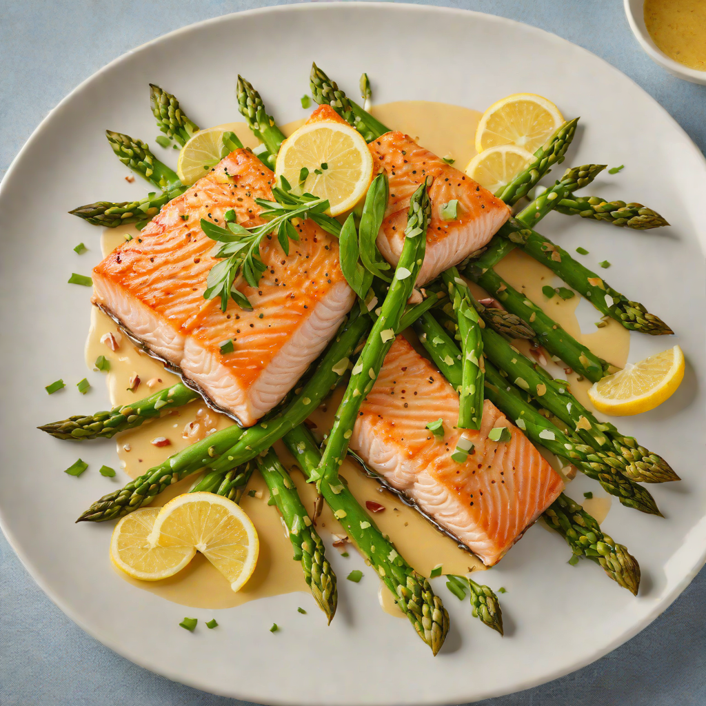 Pan-Seared Salmon with Crisp Asparagus and Smoky Butter