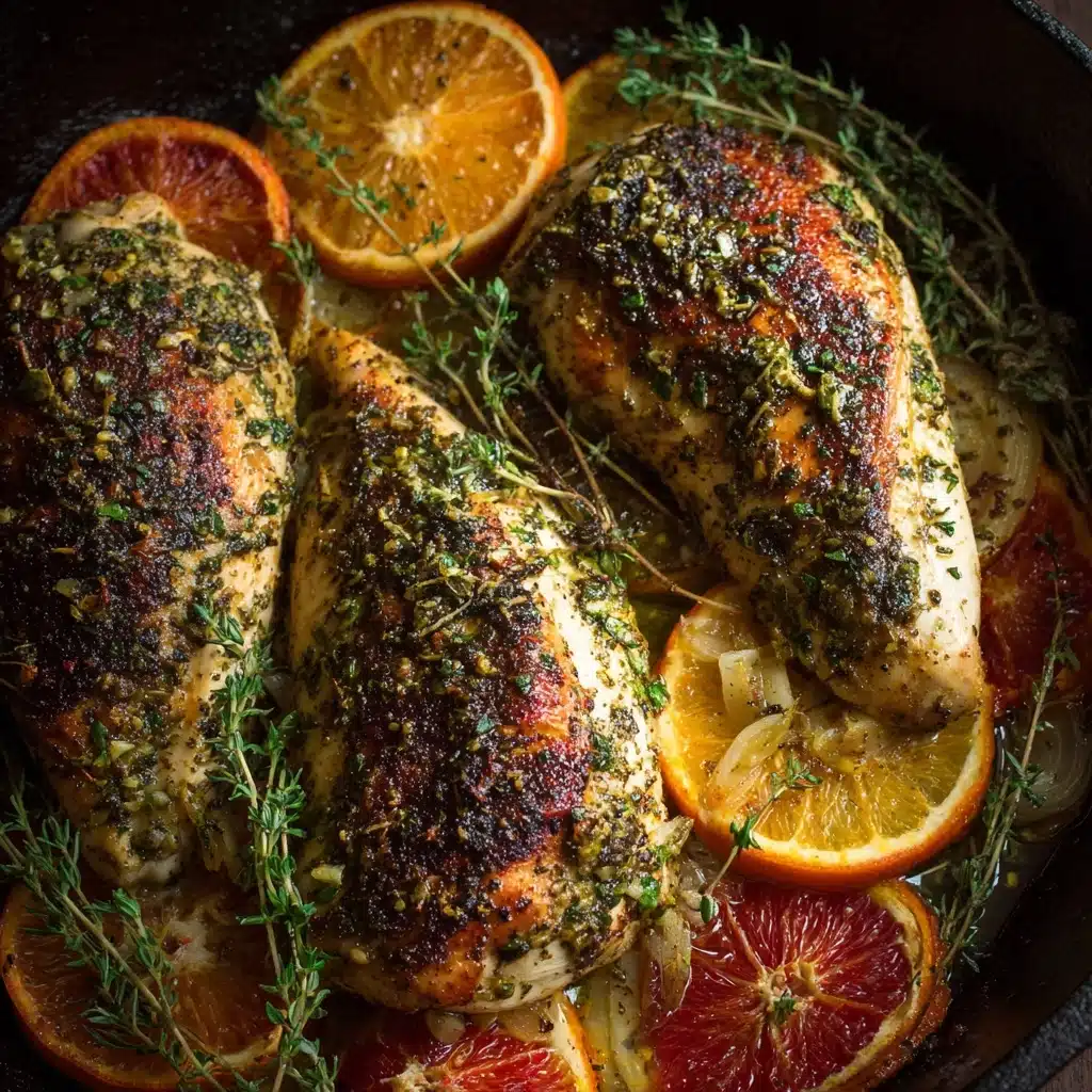 Citrus and Herb-Roasted Chicken with Lemon-Dill Sauce