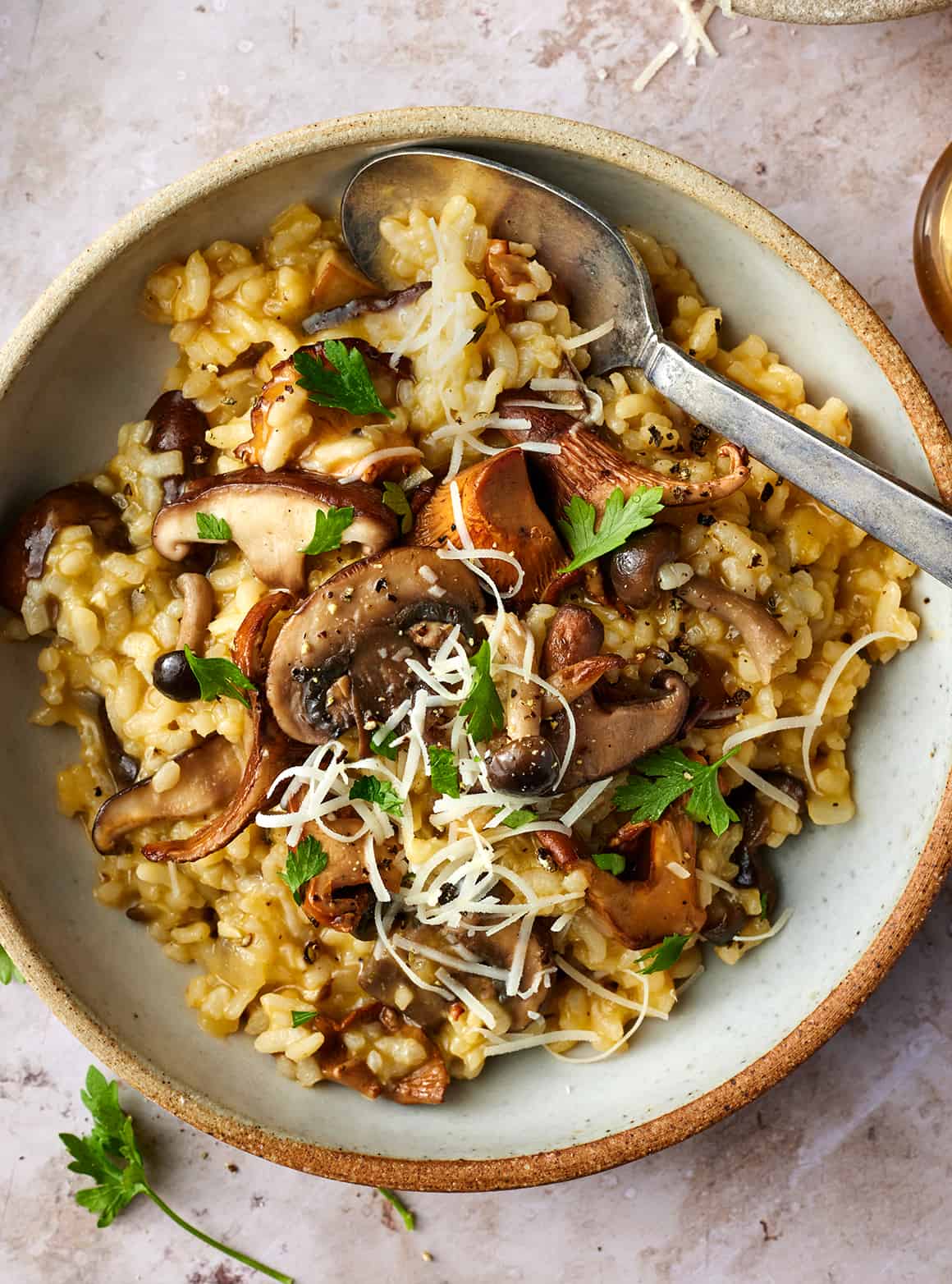 Arborio Rice Risotto with Sautéed Mushrooms and Parmesan