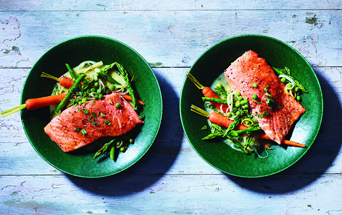 Lemon-Dill Salmon with Spring Vegetables