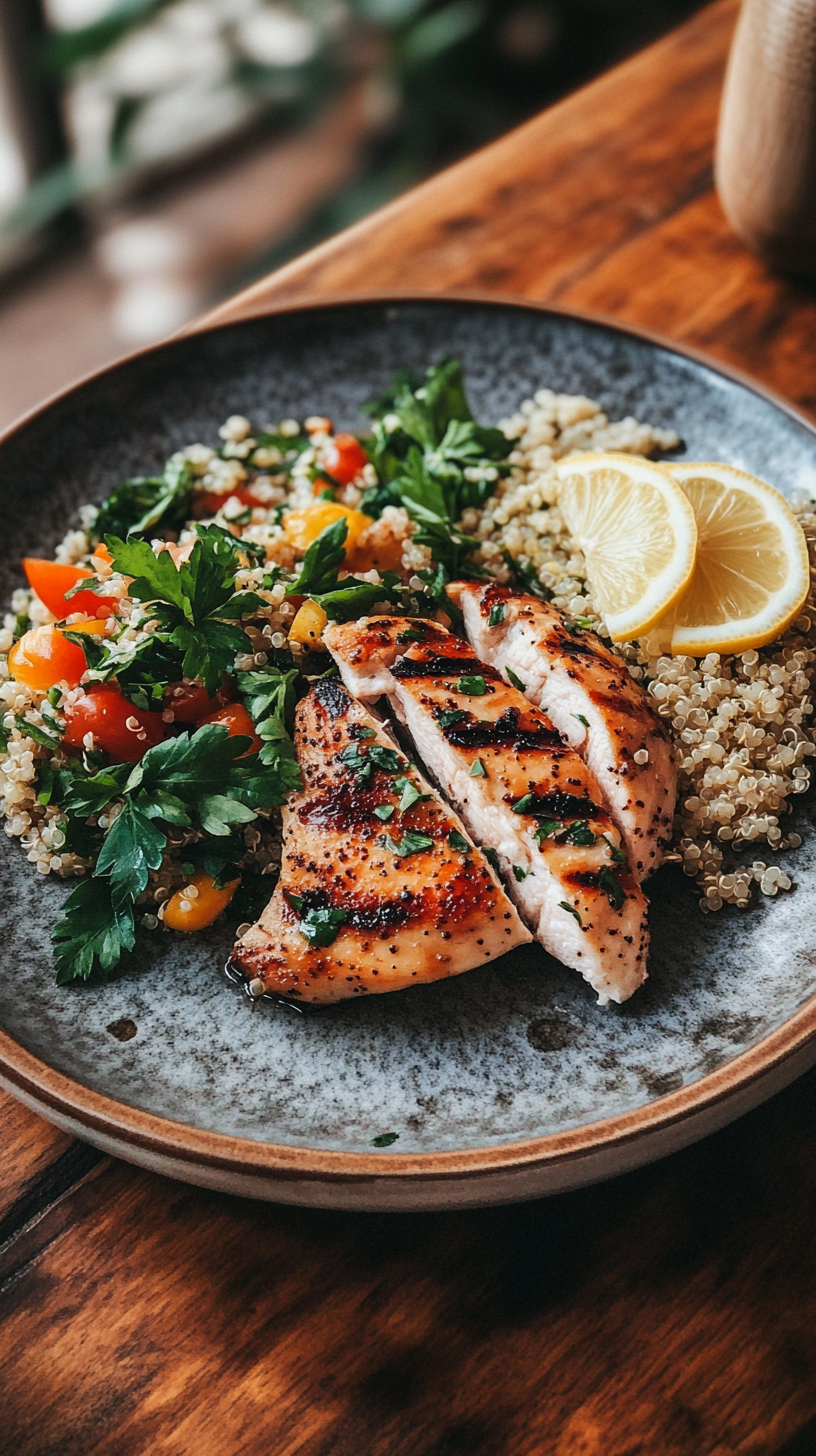 Herb-Roasted Chicken with Quinoa and Cherry Tomatoes