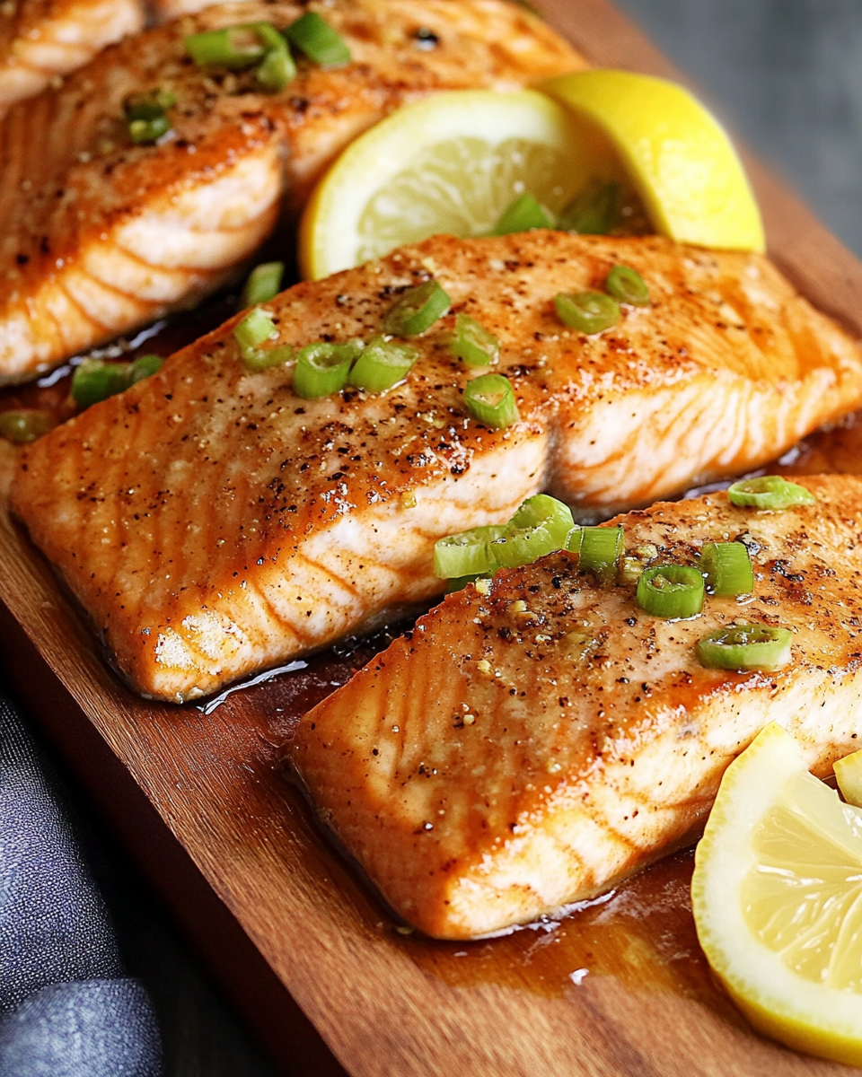Cedar-Planked Salmon with Wild Mushroom Sauté