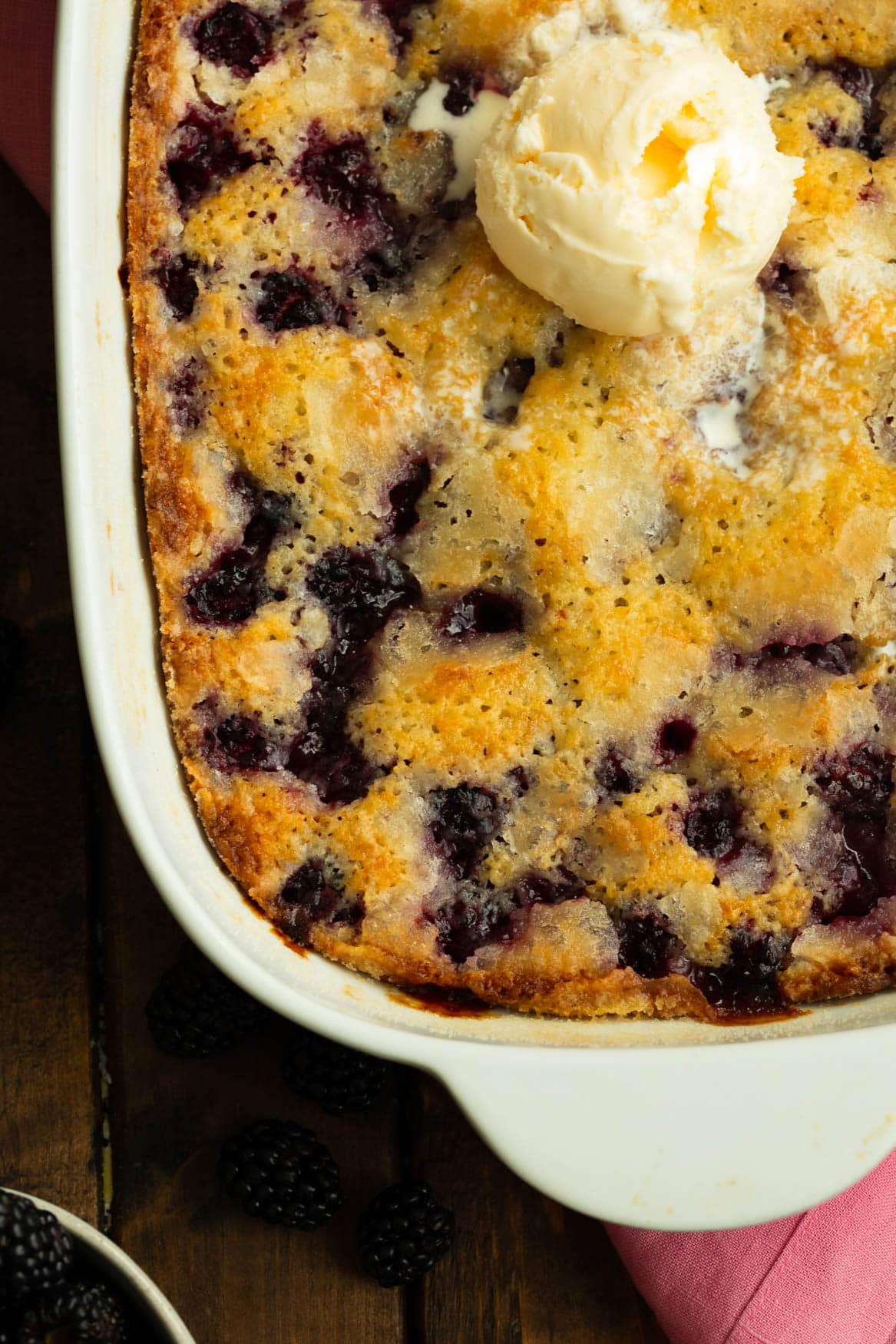 Huckleberry and Blackberry Cobbler