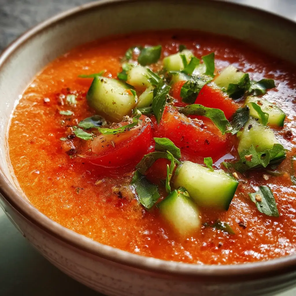 Cucumber-Tomato Gazpacho with Fresh Mint