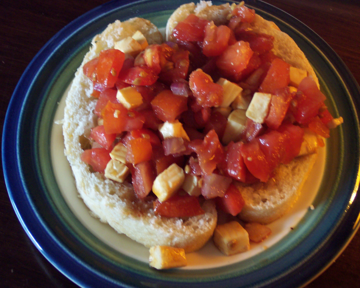 Herb-Infused Tomato and Mozzarella Bruschetta