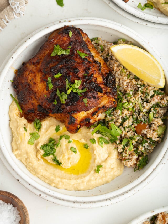Harissa-Spiced Chicken Thighs with Cucumber Salad