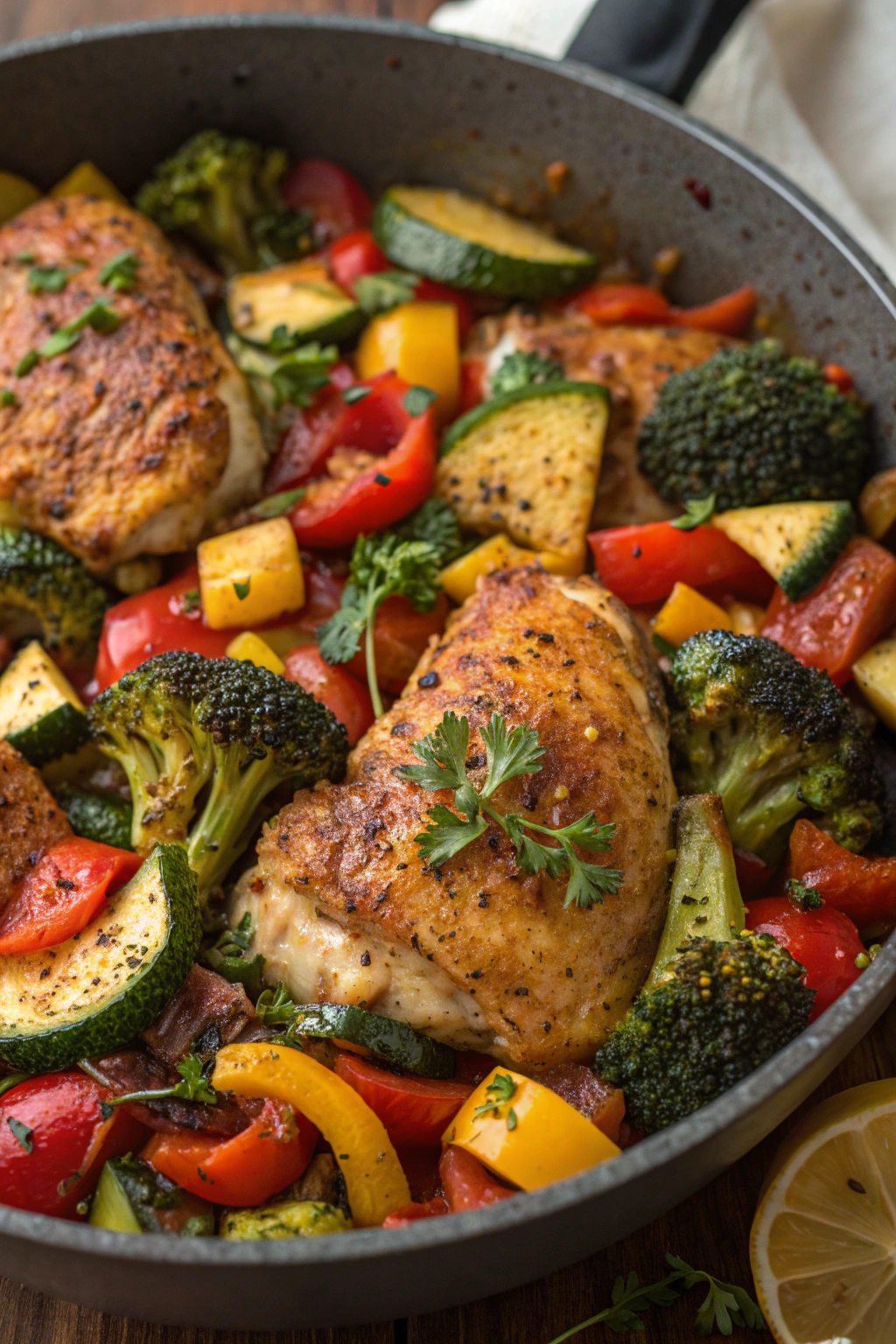 One-Pot Chicken and Vegetable Medley with Tomatoes and Thyme