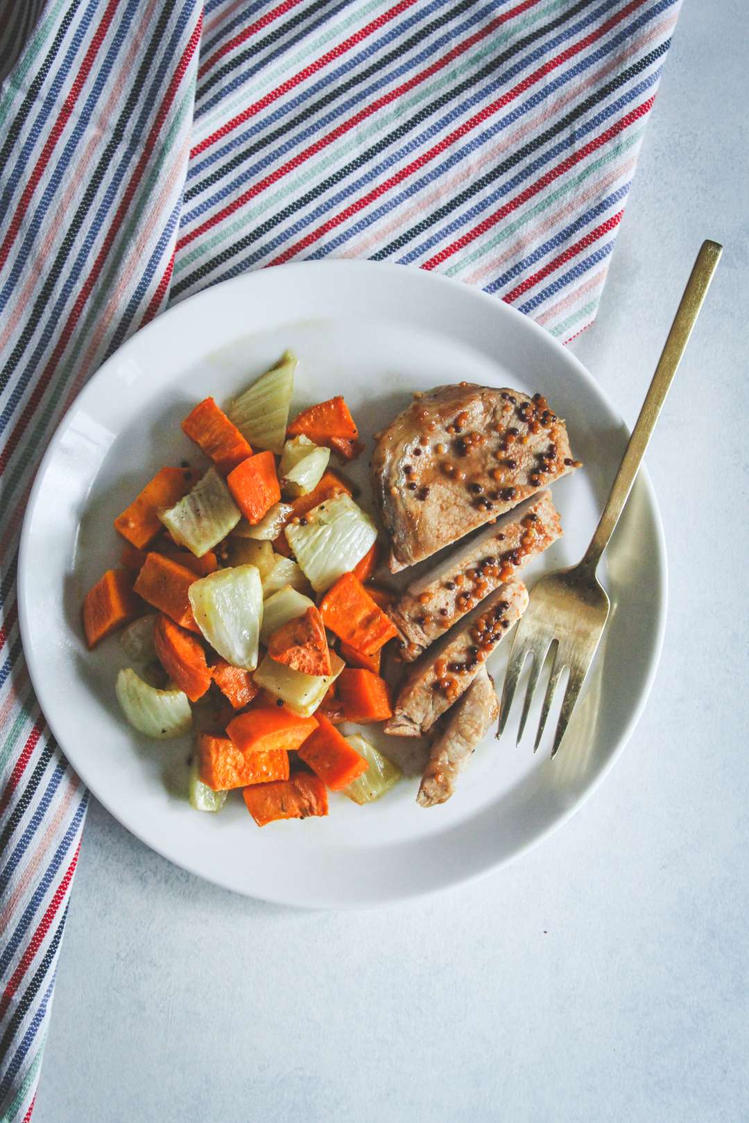 Sheet Pan Herb-Roasted Pork with Sweet Potatoes