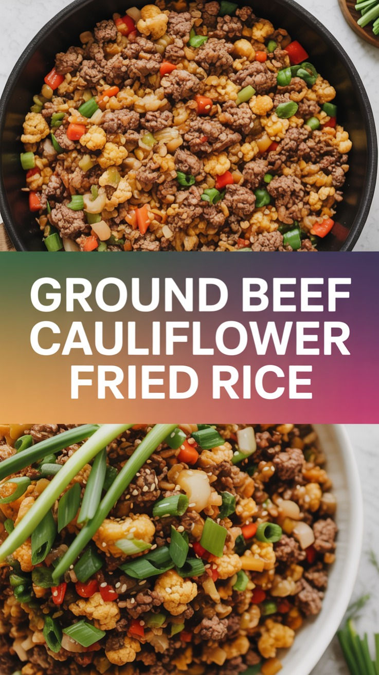 Cauliflower Rice Stir-Fry with Ground Beef and Broccoli
