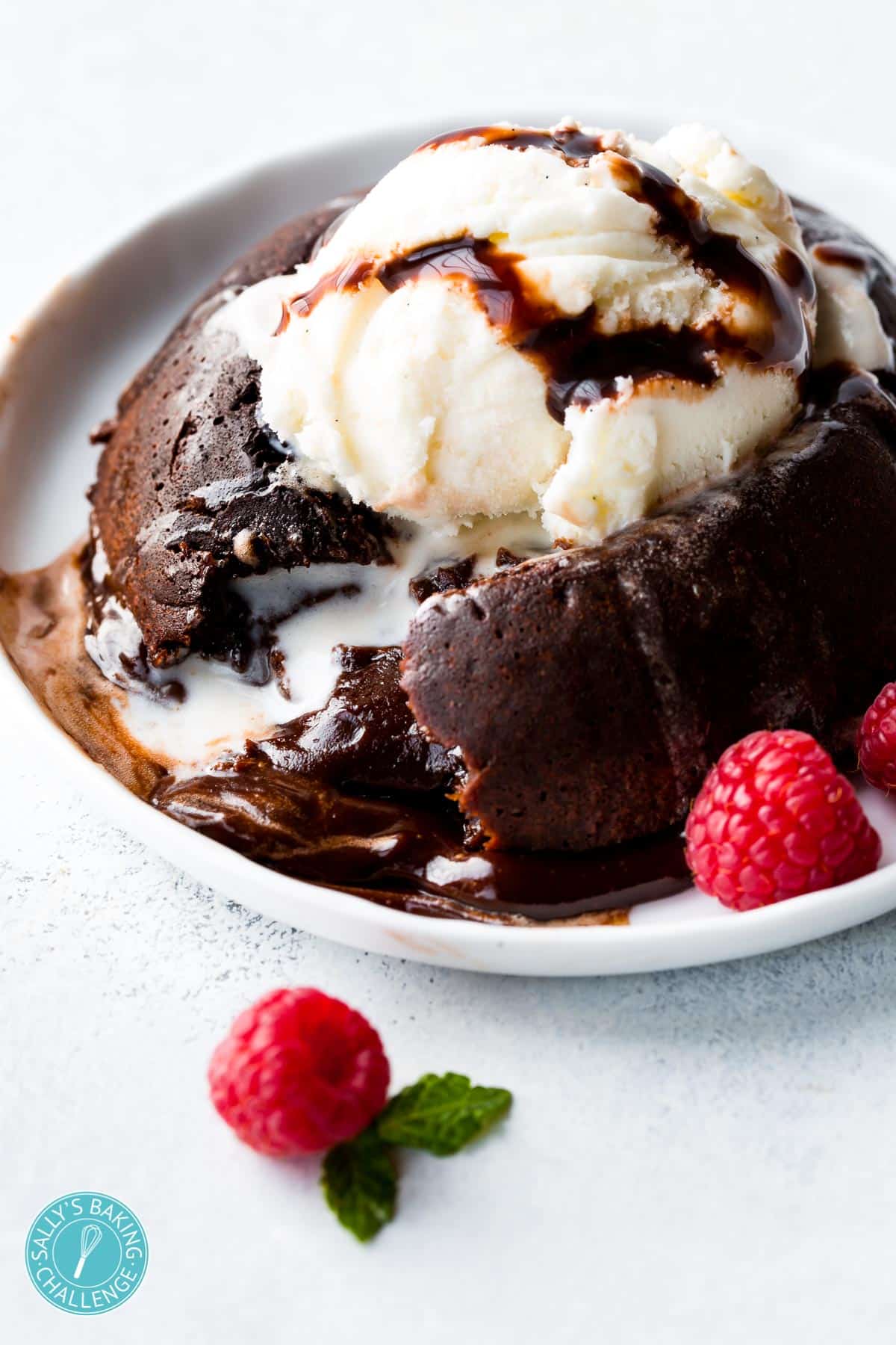 Authentic Chocolate Lava Cake with Vanilla Bean Glaze