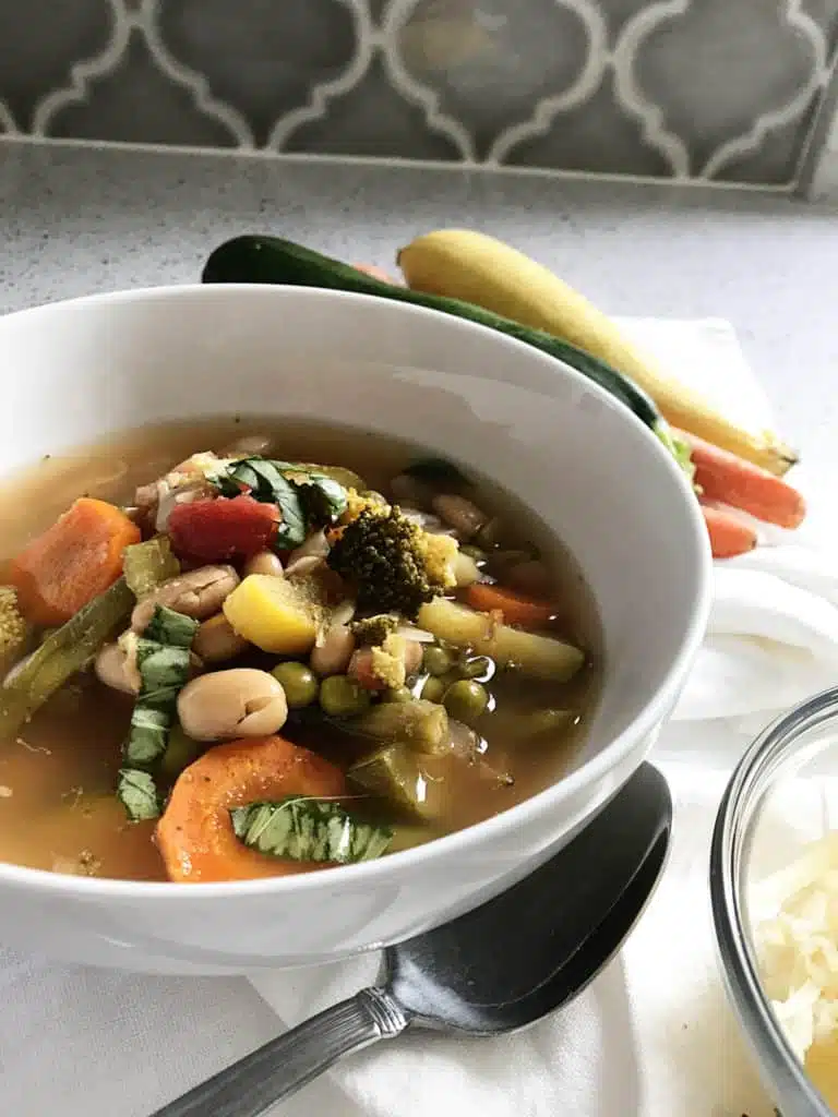 Slow-Simmered Vegetable Soup with Lemon and Thyme