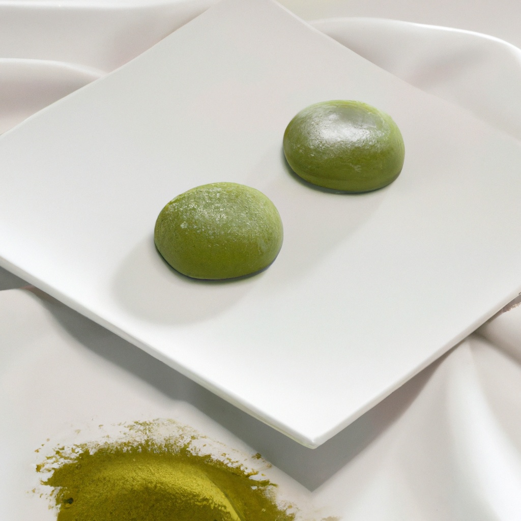 Green Tea Mochi with White Chocolate Drizzle