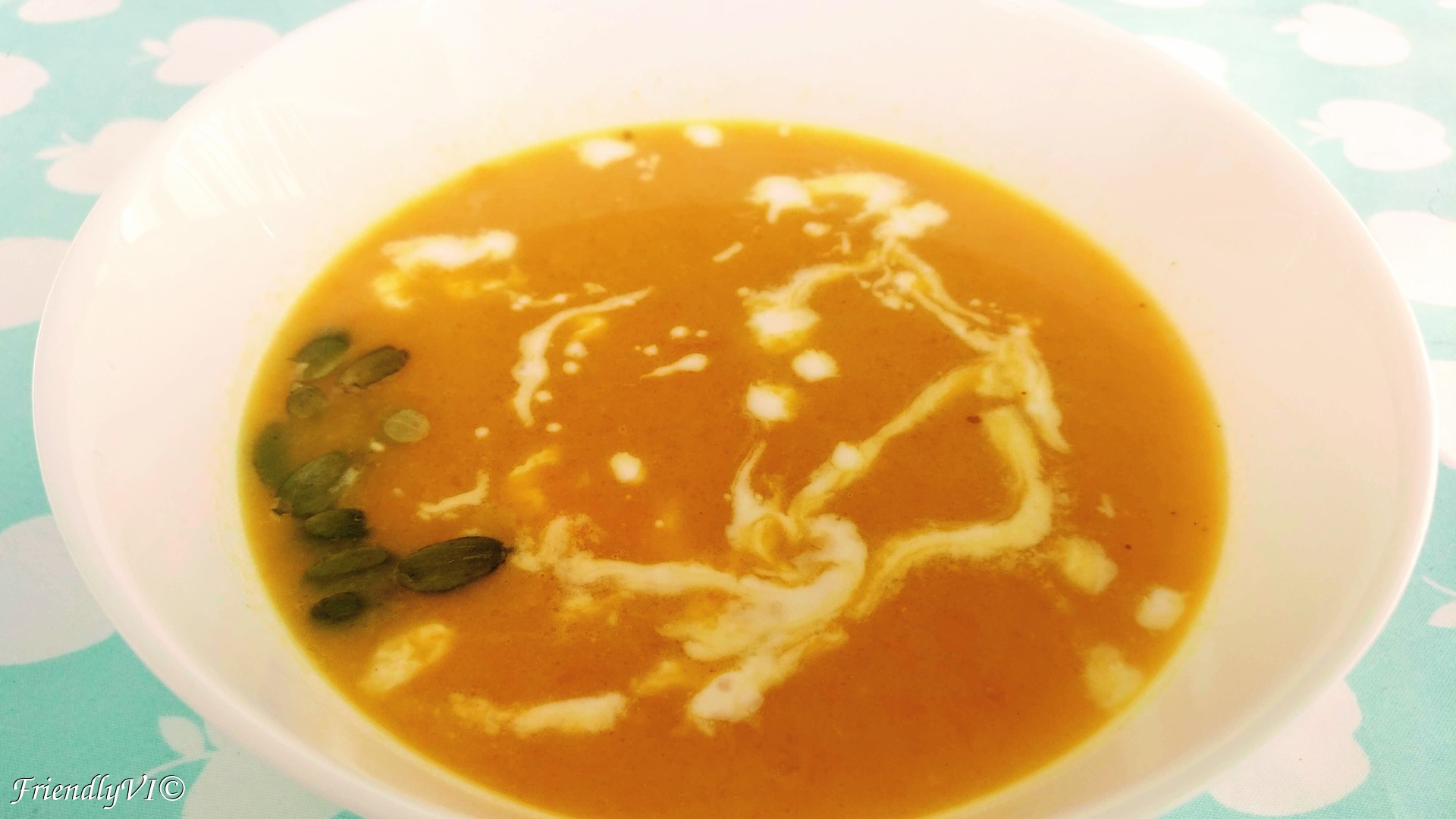 Coconut Pumpkin Soup with Thyme and Cinnamon