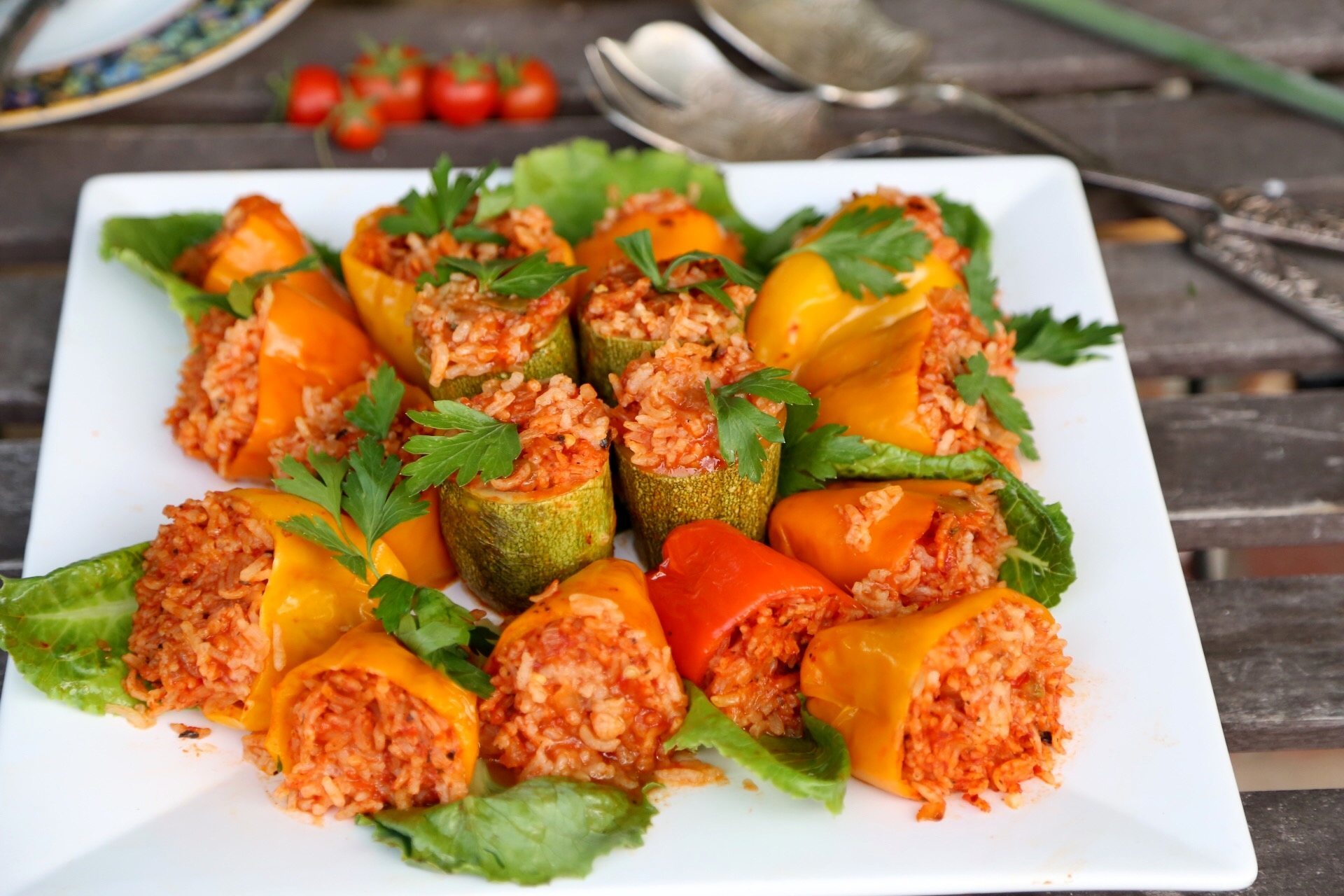 Saffron Rice-Stuffed Bell Peppers