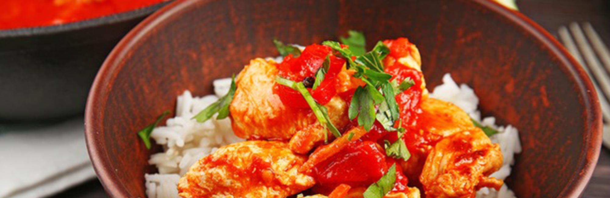 Tomato-Glazed Chicken and Rice with Oregano