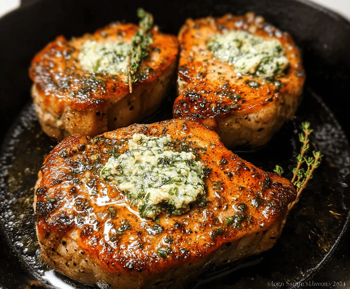 Pan-Seared Pork Chops with Garlic Thyme Butter