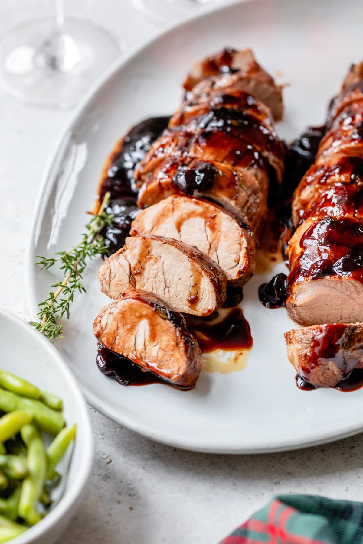 Rosemary-Olive Pork Tenderloin with Lemon-Vermouth Sauce