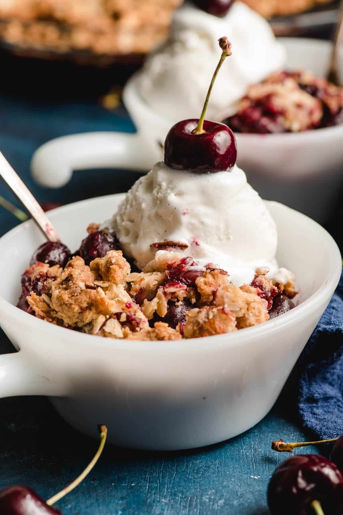 Baked Cherry and Almond Crumble