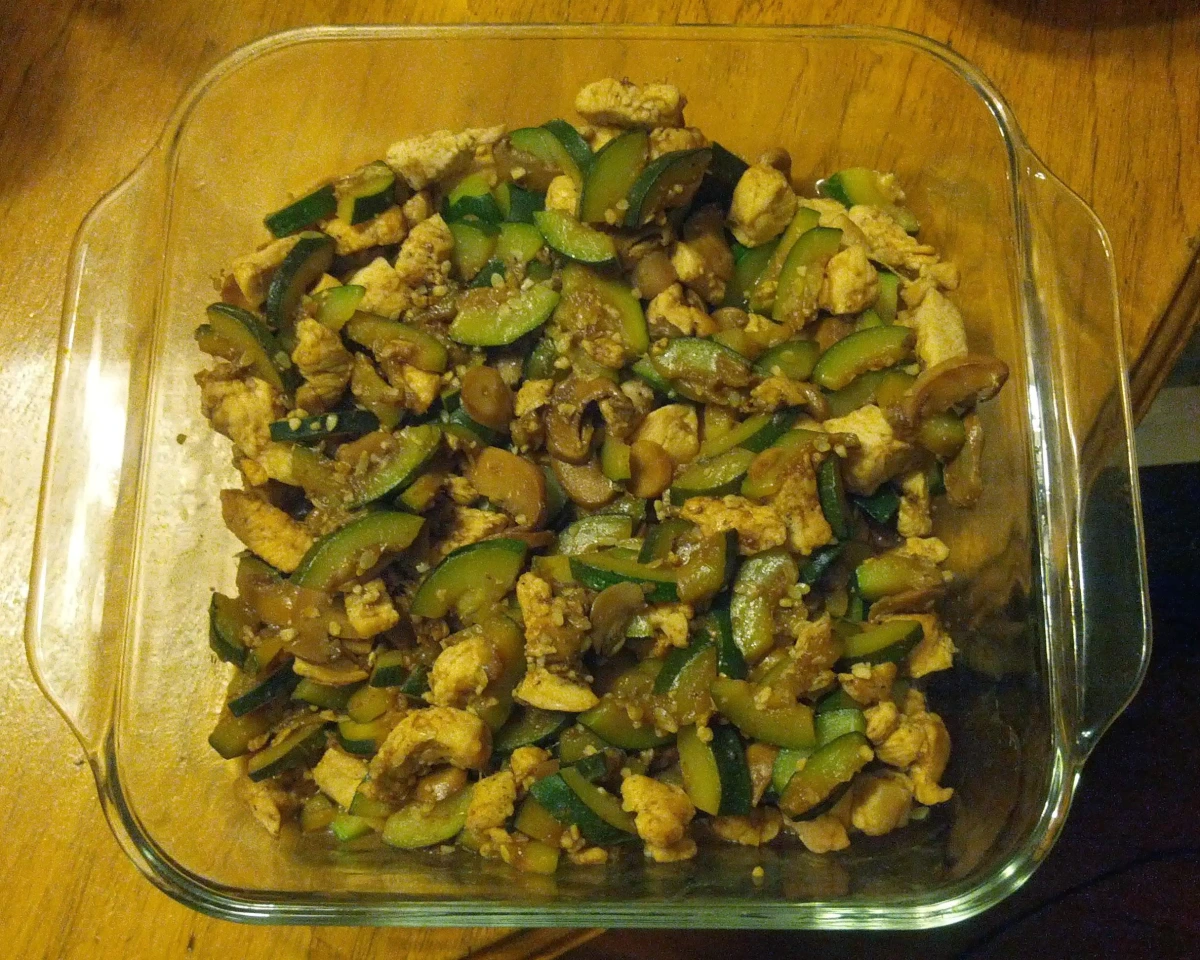 Sautéed Garlic Butter Chicken with Zucchini and Mushrooms