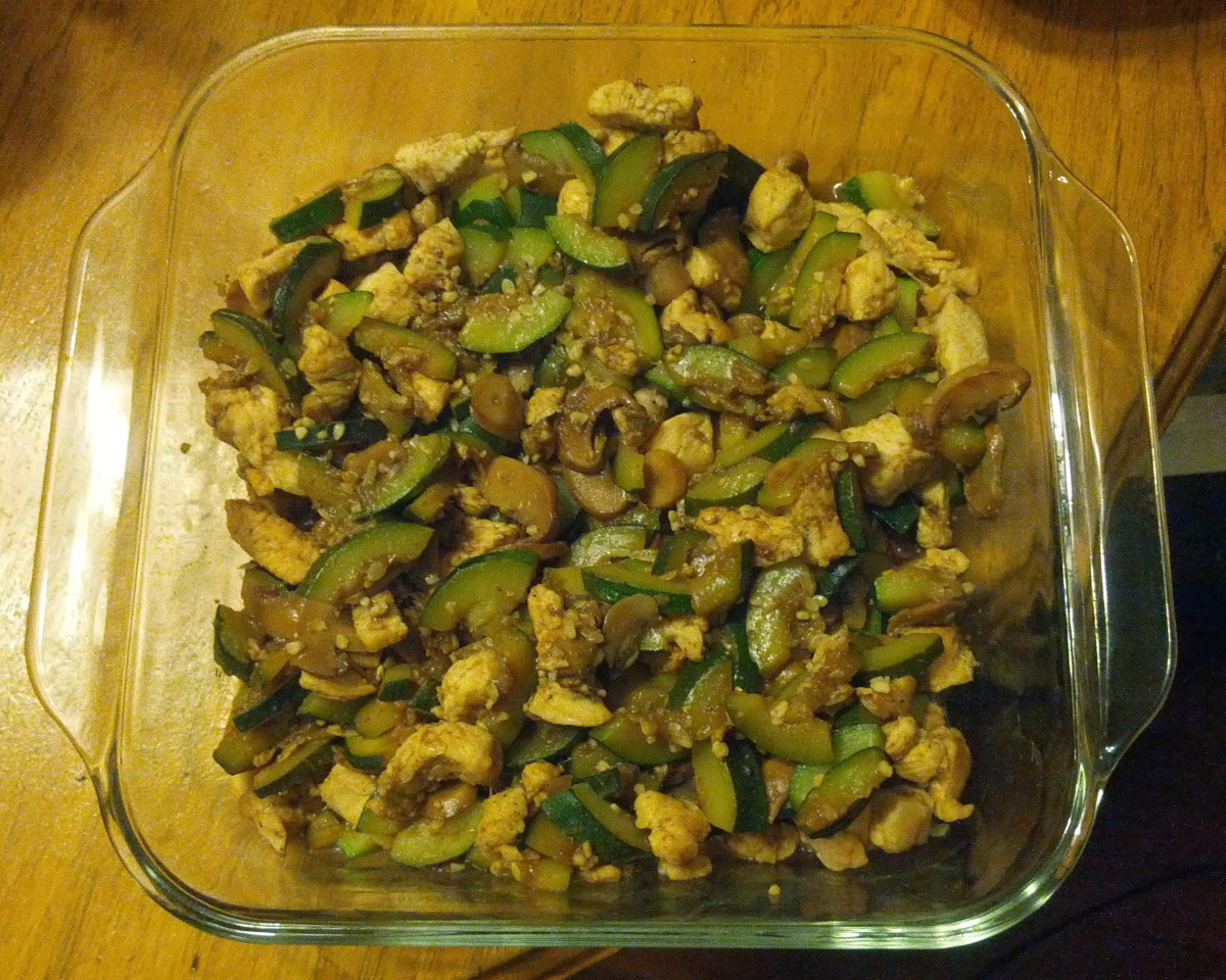 Sautéed Garlic Butter Chicken with Zucchini and Mushrooms