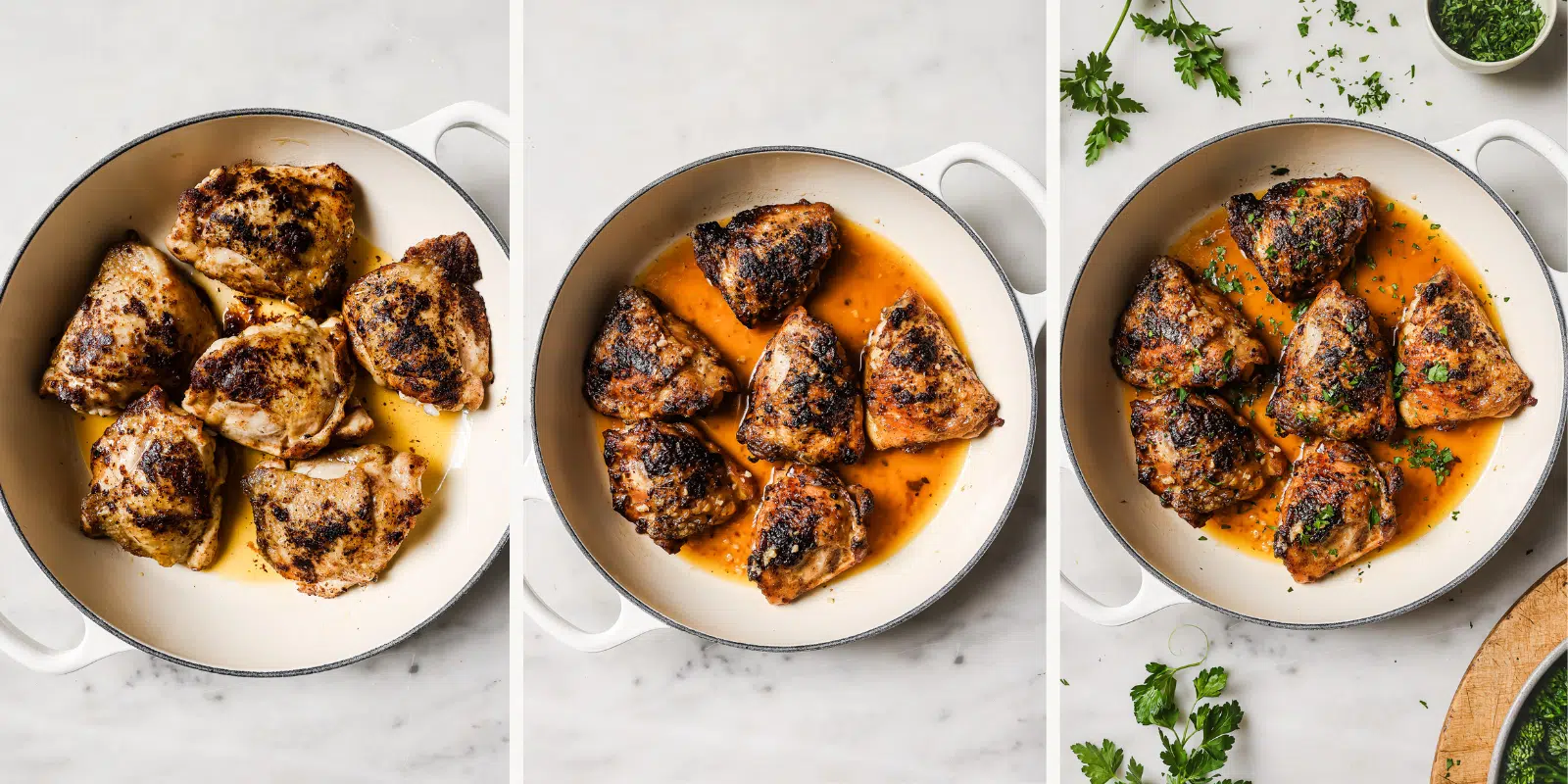 Pan-Seared Chicken Thighs with Garlic and Mushrooms