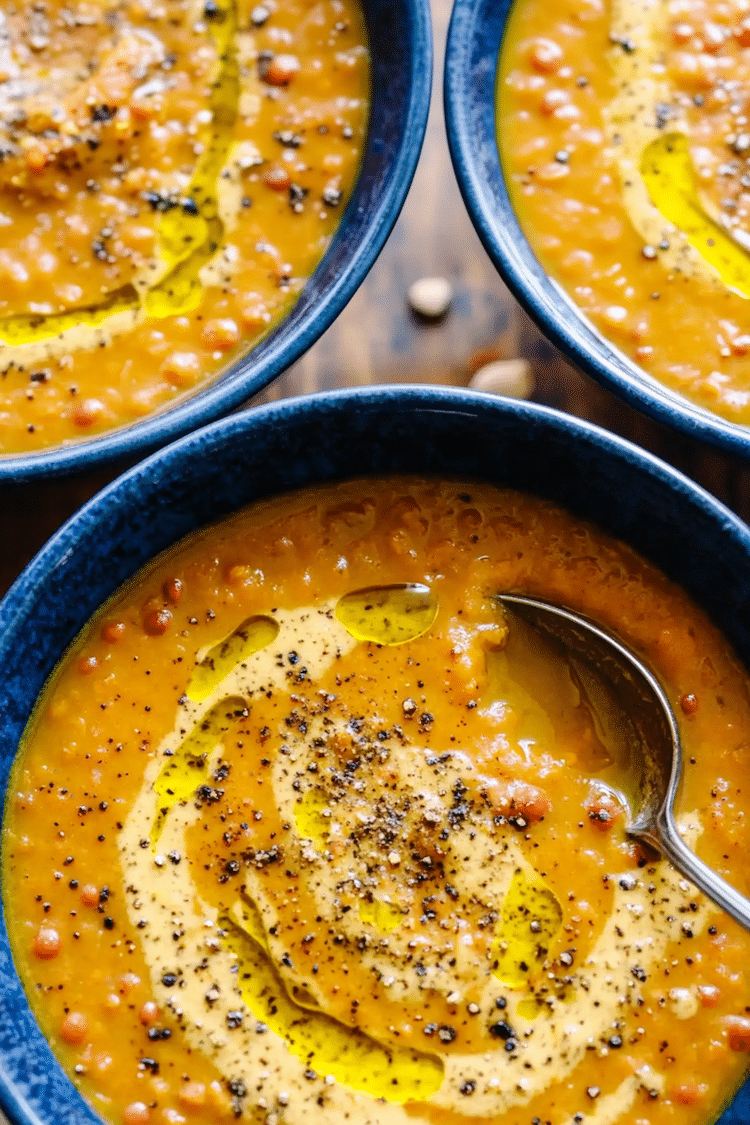 One-Pot Lentil and Carrot Soup with Kale