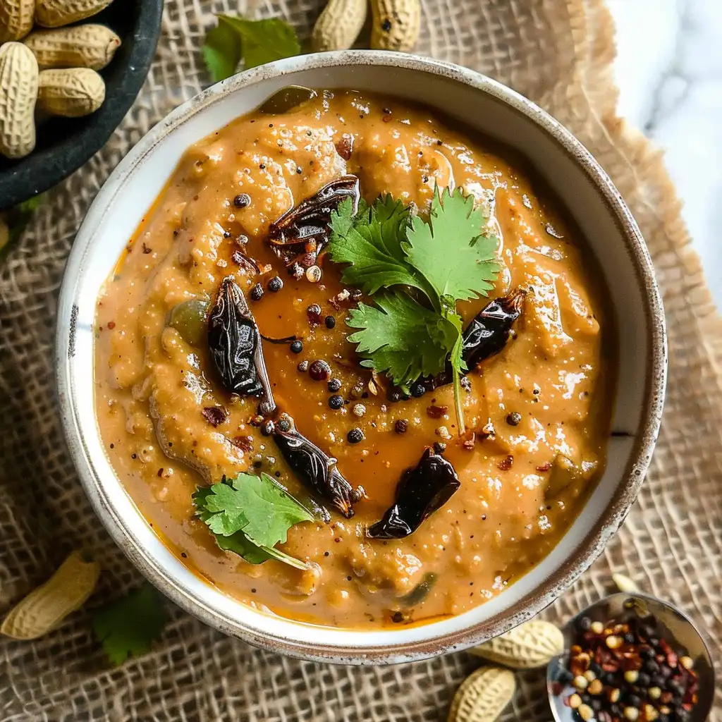 Spiced Peanut Chutney with Puffed Rice