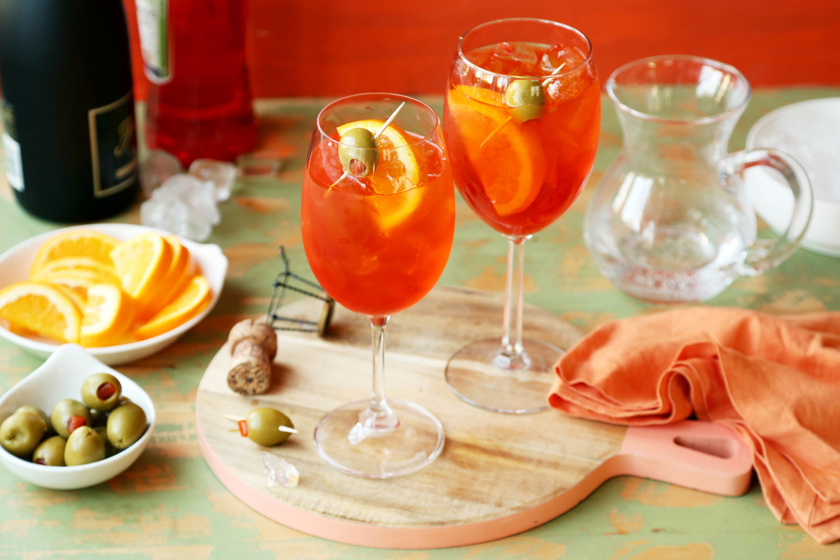 Sherry-Aperol Spritz with Fresh Lemon