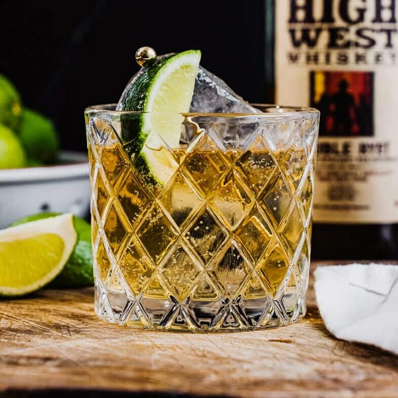 Shaken Bourbon Ginger Beer with Lime and Mint