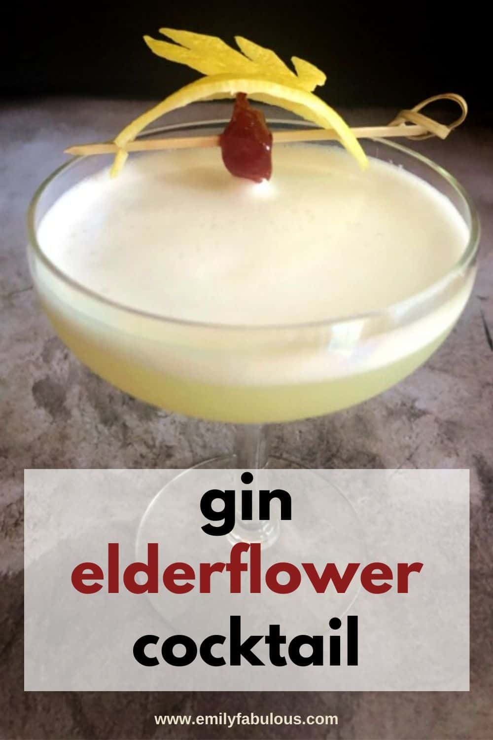 Stirred Elderflower Gin Cocktail