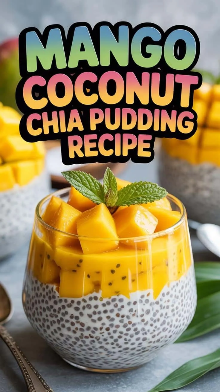 Coconut-Berry Chia Pudding with Mango